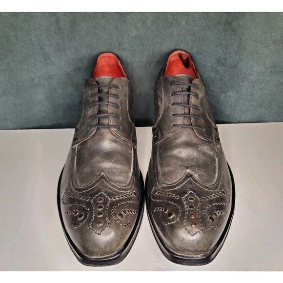 Jo Ghost Gray Leather w Metal Studs Casual/Dress Shoes Made In Italy US 8 EU 41 main image 7